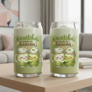 Een Matcha die in de hemel is gemaakt Schattig Gra Blikvorm Glas