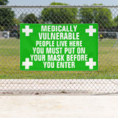 Een medisch kwetsbaar Draag een masker Spandoek (Insitu)