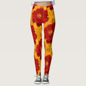 Een Medley van Rood- en Gele Grenzen Leggings (Voorkant)