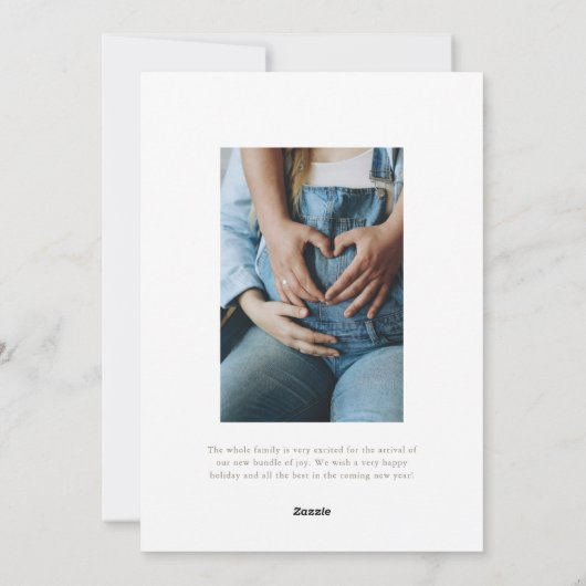 Een meer in 2024 zwangerschapsaankondiging feestdagenkaart (Achterkant)