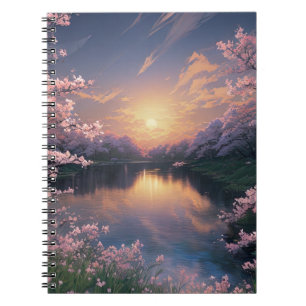 Een meer in Cherry Blossom Serenade Notitieboek