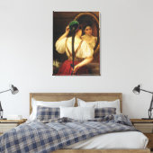 Een meisje bij de spiegel, 1848 canvas afdruk (Insitu (Slaapkamer))