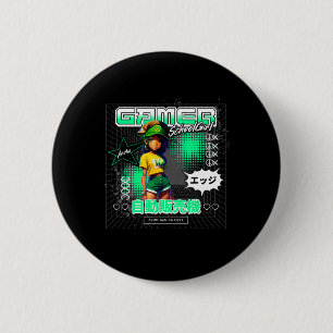 Een meisje dat anime-game op school leuk vindt ronde button 5,7 cm