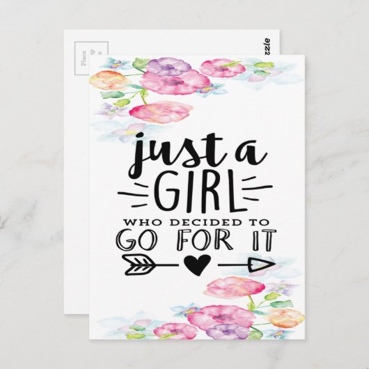 Een meisje dat besloot om ervoor te gaan briefkaart (Voorkant / Achterkant)
