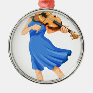 Een meisje dat de viool speelt metalen ornament