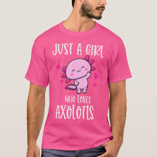 Een meisje dat dol is op Axolotls Kawaii Salamande T-shirt
