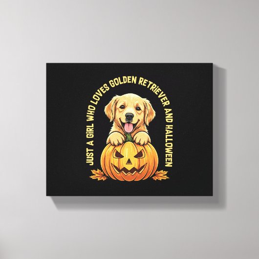 Een meisje dat dol is op Golden Retrievers Canvas Afdruk (Voorkant)