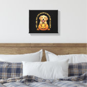 Een meisje dat dol is op Golden Retrievers Canvas Afdruk (Insitu (Slaapkamer))