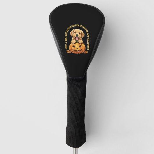 Een meisje dat dol is op Golden Retrievers Golfheadcover (Voorkant)