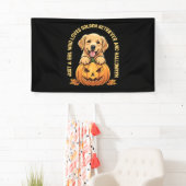 Een meisje dat dol is op Golden Retrievers Spandoek (Insitu)