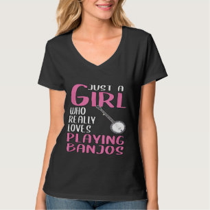 Een meisje dat echt van banjos houdt t-shirt