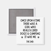 Een meisje dat echt van Camping en Dogs hield Magneet (Voorkant / Achterkant)