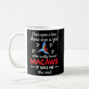 Een meisje dat echt van Macaws houdt, eigenaar Sca Koffiemok