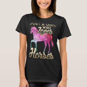 Een meisje dat gek is op paarden t-shirt