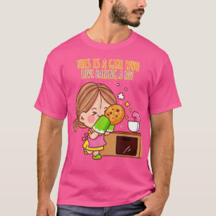 Een meisje dat graag een hoop grappige nieuwigheid t-shirt