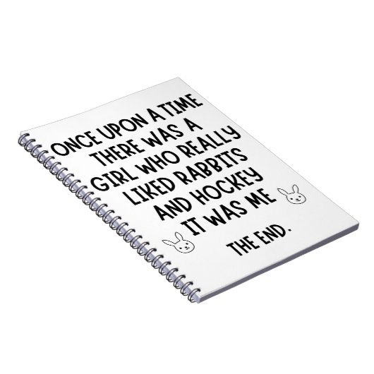 Een meisje dat Hockey en konijnen echt leuk vond. Notitieboek (Rechterzijde)