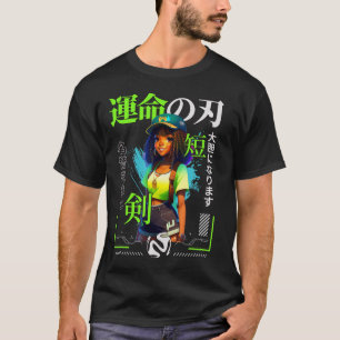 Een meisje dat houdt van Anime Black Girl Game Lov T-shirt