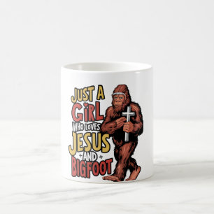 Een meisje dat houdt van Jezus en Bigfoot Sasquatc Koffiemok
