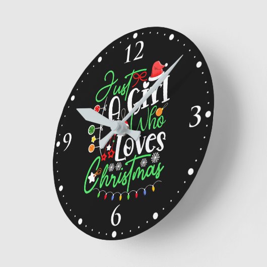 Een meisje dat houdt van Kerstmis-64714 Ronde Klok (Hoek)