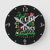 Een meisje dat houdt van Kerstmis-64714 Ronde Klok (Voorkant)