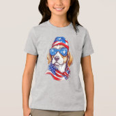 Een meisje dat houdt van Kerstmis-64714 Tri-Blend Shirt (Voorkant)