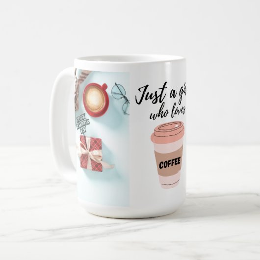 Een meisje dat houdt van koffie Vaderdag Mok (Voorkant links)