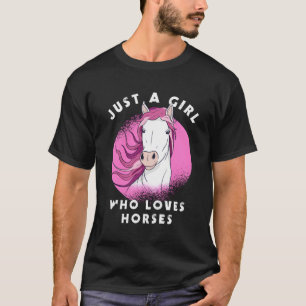 Een meisje dat houdt van paarden een paard minnaar t-shirt