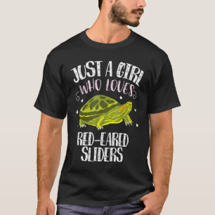 Een meisje dat houdt van Red Eared Sliders Funny S T-shirt