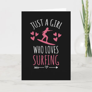 Een meisje dat houdt van surfen   Surfer Girl Gift Kaart