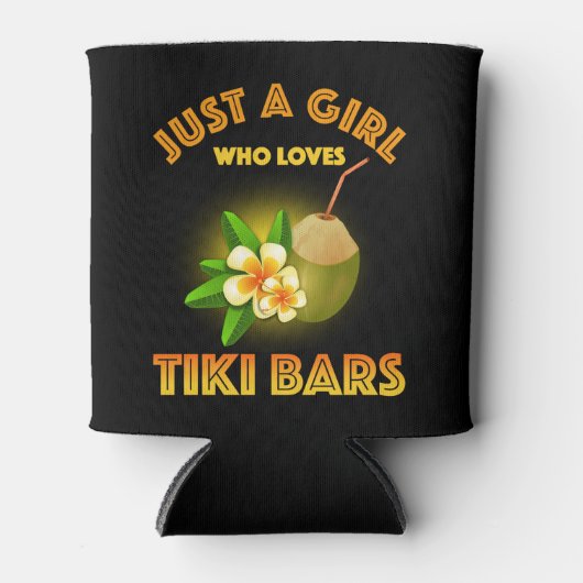 Een meisje dat houdt van Tiki Bars Blikjeskoeler (Voorkant)
