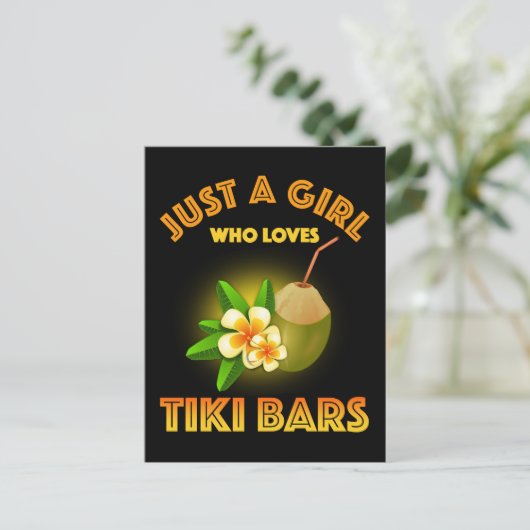 Een meisje dat houdt van Tiki Bars Briefkaart (Staand voorkant)