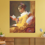 Een meisje dat leest, de lezer van J. Fragonard Canvas Afdruk (Insitu (Woonkamer))
