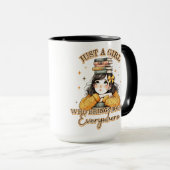 Een meisje dat overal boeken meeneemt mok (Voorkant rechts)