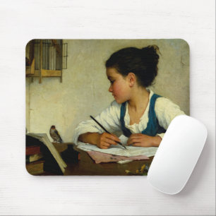 Een meisje dat schrijft, Pet Goldfinch van Henriet Muismat