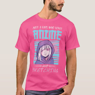 Een meisje dat van anime houdt en anime schetst t-shirt