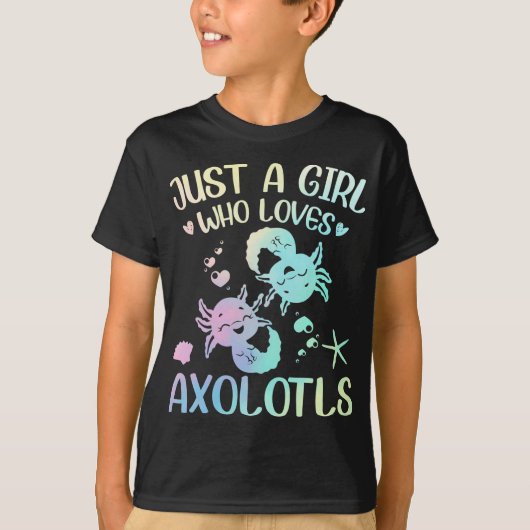 Een meisje dat van Axolotls houdt T-shirt (Voorkant)