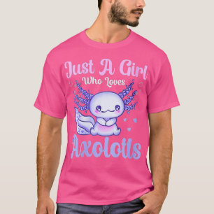 Een meisje dat van Axolotls Kinder houdt T-shirt