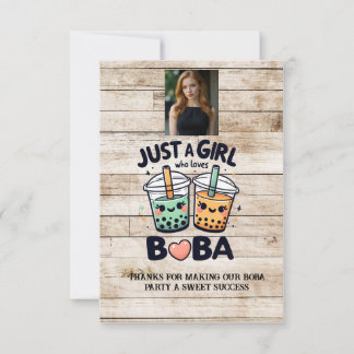 Een meisje dat van Boba houdt Bedankkaart