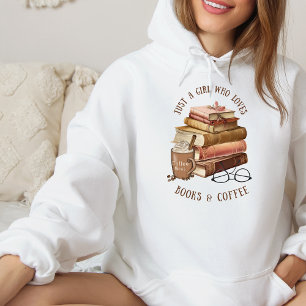 Een meisje dat van boeken en koffie houdt hoodie