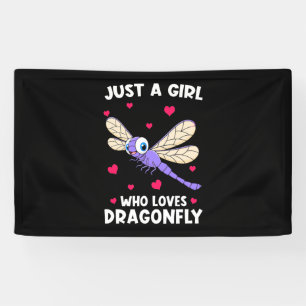 Een meisje dat van de libellen houdt spandoek