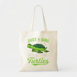 Een meisje dat van de schildpadden houdt tote bag