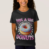 Een meisje dat van donuts houdt t-shirt (Voorkant)