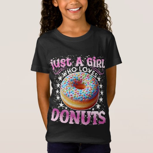Een meisje dat van donuts houdt t-shirt (Voorkant)