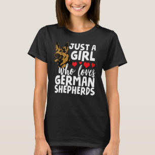 Een meisje dat van Duitse Herdershonden houdt Duit T-shirt