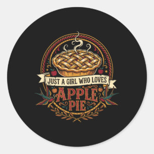 Een meisje dat van het bakken van taarten houdt Vi Ronde Sticker