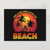 Een meisje dat van het strand houdt briefkaart (Voorkant)