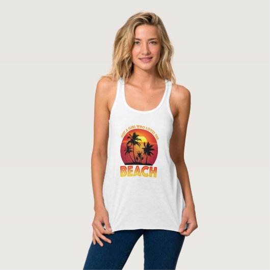 Een meisje dat van het strand houdt tanktop (Volledige Voorkant)