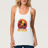 Een meisje dat van het strand houdt tanktop (Voorkant)