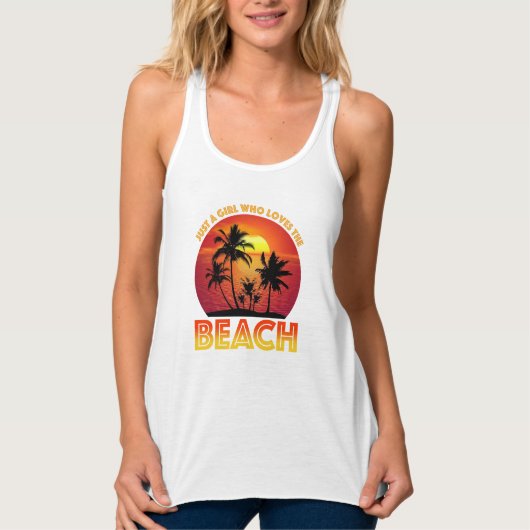 Een meisje dat van het strand houdt tanktop (Voorkant)