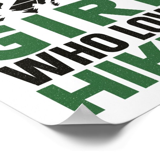 Een meisje dat van het wandelen houdt poster (Hoek)